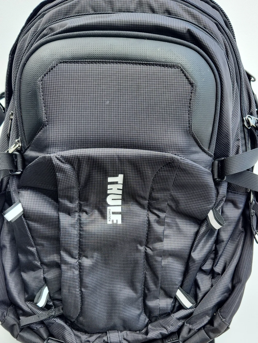 Thule Men's Charcoal Black Travel Backpack with White Logo